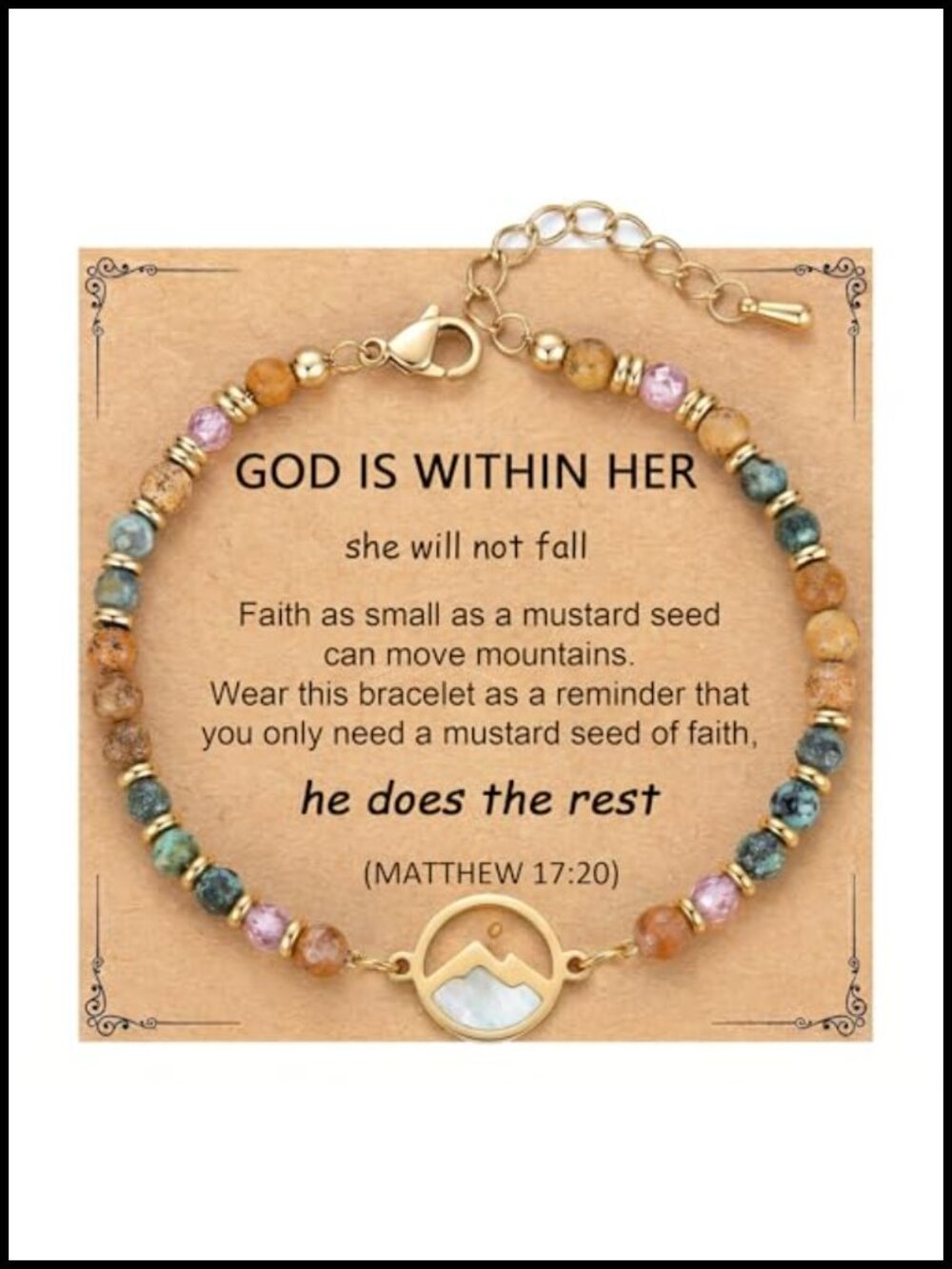 Stainless Steel Mustard Seed Charm Bracelet Adjustable Christian Jewelry Teen
